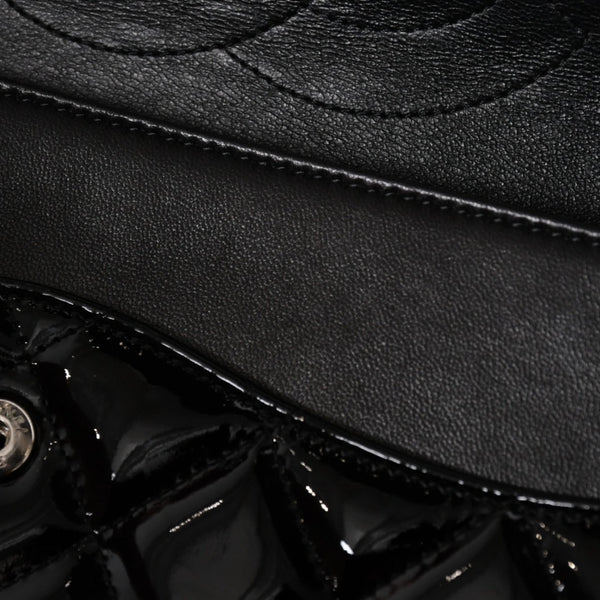 極美品 CHANEL シャネル デカマトラッセ30 Wフラップ Wチェーンショルダーバッグ 15番台 ココマーク パテントレザー SV金具 中古 4a004962