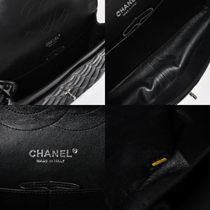 極美品 CHANEL シャネル デカマトラッセ30 Wフラップ Wチェーンショルダーバッグ 15番台 ココマーク パテントレザー SV金具 中古 4a004962