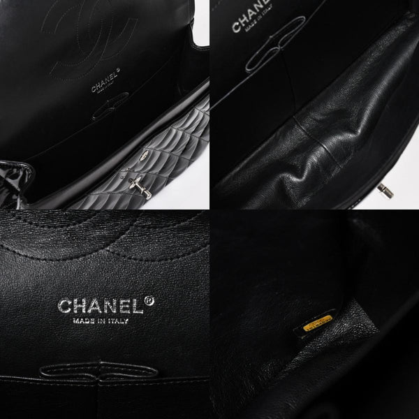 極美品 CHANEL シャネル デカマトラッセ30 Wフラップ Wチェーンショルダーバッグ 15番台 ココマーク パテントレザー SV金具 中古 4a004962