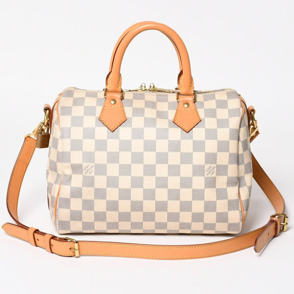 LOUIS VUITTON ルイヴィトン スピーディバンドリエール30 N41373 ダミエアズールキャンバス ホワイト ブラウン 美品 中古 4a004955
