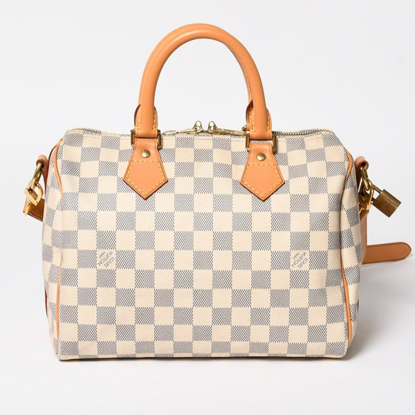 LOUIS VUITTON ルイヴィトン スピーディバンドリエール30 N41373 ダミエアズールキャンバス ホワイト ブラウン 美品 中古 4a004955
