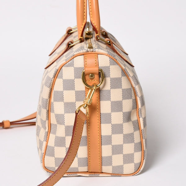 LOUIS VUITTON ルイヴィトン スピーディバンドリエール30 N41373 ダミエアズールキャンバス ホワイト ブラウン 美品 中古 4a004955