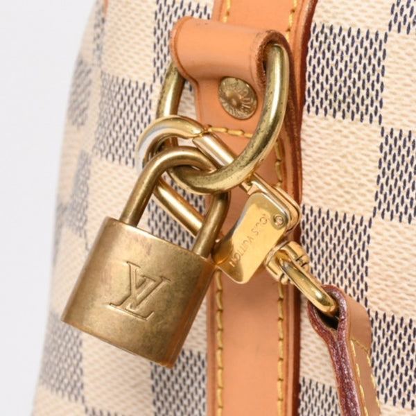 LOUIS VUITTON ルイヴィトン スピーディバンドリエール30 N41373 ダミエアズールキャンバス ホワイト ブラウン 美品 中古 4a004955