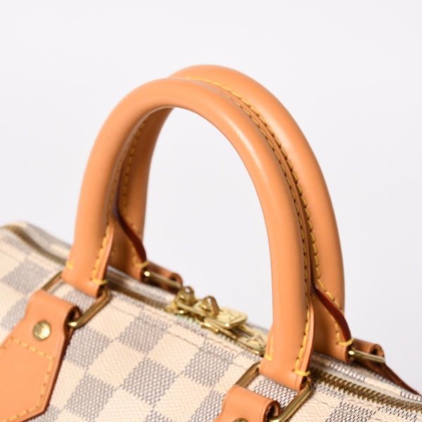 LOUIS VUITTON ルイヴィトン スピーディバンドリエール30 N41373 ダミエアズールキャンバス ホワイト ブラウン 美品 中古 4a004955