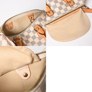 LOUIS VUITTON ルイヴィトン スピーディバンドリエール30 N41373 ダミエアズールキャンバス ホワイト ブラウン 美品 中古 4a004955