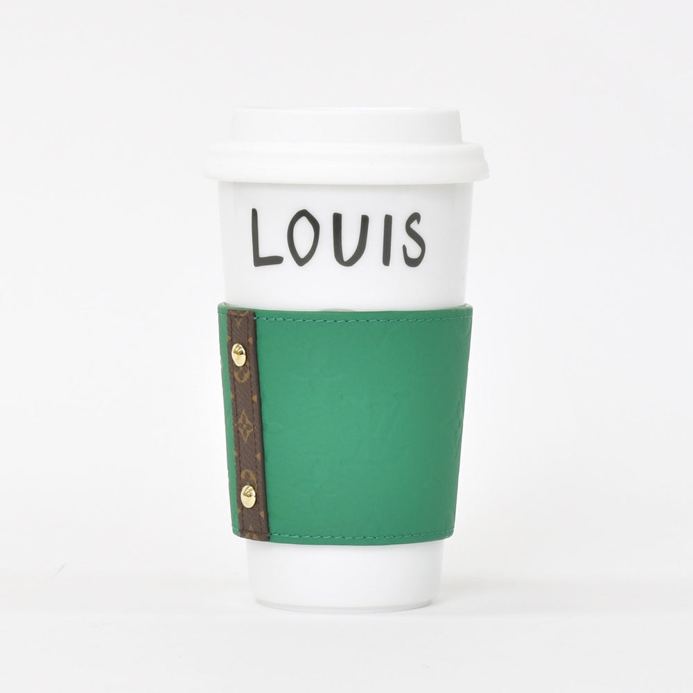 Very good condition LOUIS VUITTON Tumbler Monogram Green White Cup GI0909 Used 4a004988