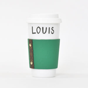 Very good condition LOUIS VUITTON Tumbler Monogram Green White Cup GI0909 Used 4a004988