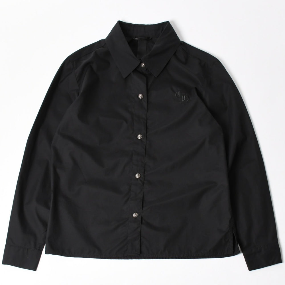 New and unused CHROME HEARTS Long sleeve shirt Size S Cross ball button Black Silver 925 CH logo embroidery Used 4a004936