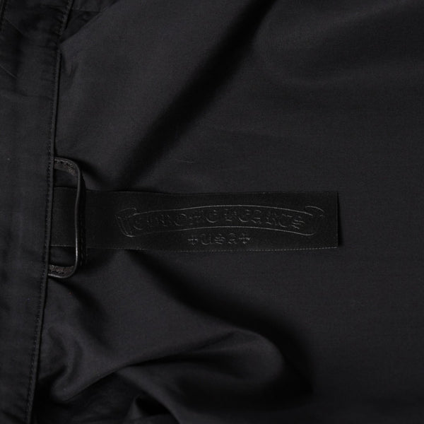 新品未使用 CHROME HEARTS クロムハーツ 長袖シャツ サイズS クロスボールボタン ブラック シルバー925 CHロゴ刺繍 中古 4a004936