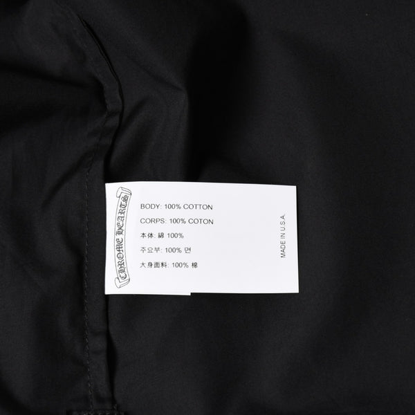 新品未使用 CHROME HEARTS クロムハーツ 長袖シャツ サイズS クロスボールボタン ブラック シルバー925 CHロゴ刺繍 中古 4a004936