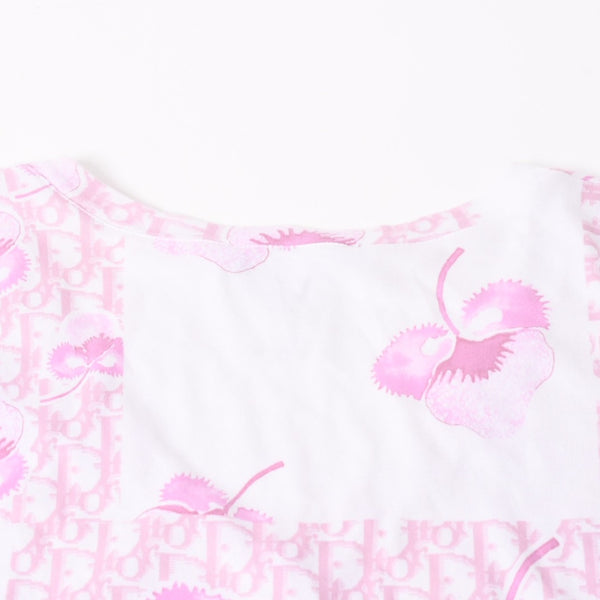 Christian Dior V-neck short sleeve T-shirt 5P16155953 Size 38 Trotter pattern All over pattern Pink Galliano period Good condition Used 4a004999