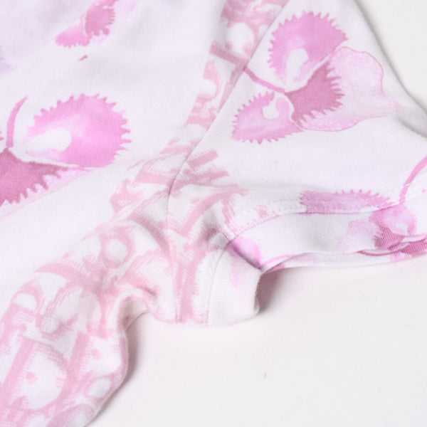 Christian Dior V-neck short sleeve T-shirt 5P16155953 Size 38 Trotter pattern All over pattern Pink Galliano period Good condition Used 4a004999