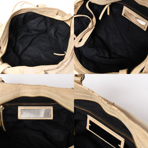 BALENCIAGA バレンシアガ ザ・シティ 115748 ハンドバッグ ショルダーバッグ 2WAY レザー ベージュ 良品 中古 4a004668