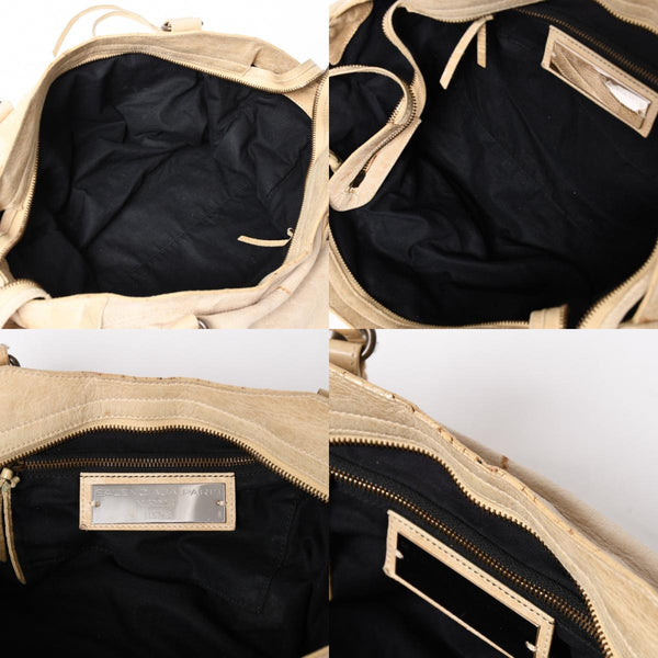 BALENCIAGA バレンシアガ ザ・シティ 115748 ハンドバッグ ショルダーバッグ 2WAY レザー ベージュ 良品 中古 4a004668