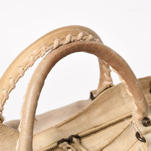 BALENCIAGA バレンシアガ ザ・シティ 115748 ハンドバッグ ショルダーバッグ 2WAY レザー ベージュ 良品 中古 4a004668