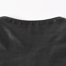 画像をギャラリービューアに読み込む, CHROME HEARTS クロムハーツ エナメルチェッカーボード レザーベスト ダガージップ クロスボールボタン スクロールラベル ブラック Mサイズ シルバー925 美品 中古 4a005032