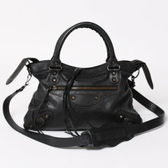 BALENCIAGA バレンシアガ ザ・タウン 240579 ハンドバッグ ショルダーバッグ 2WAY ブラック レザー 美品 中古 4a004687
