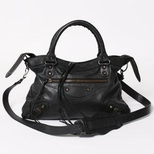 BALENCIAGA バレンシアガ ザ・タウン 240579 ハンドバッグ ショルダーバッグ 2WAY ブラック レザー 美品 中古 4a004687