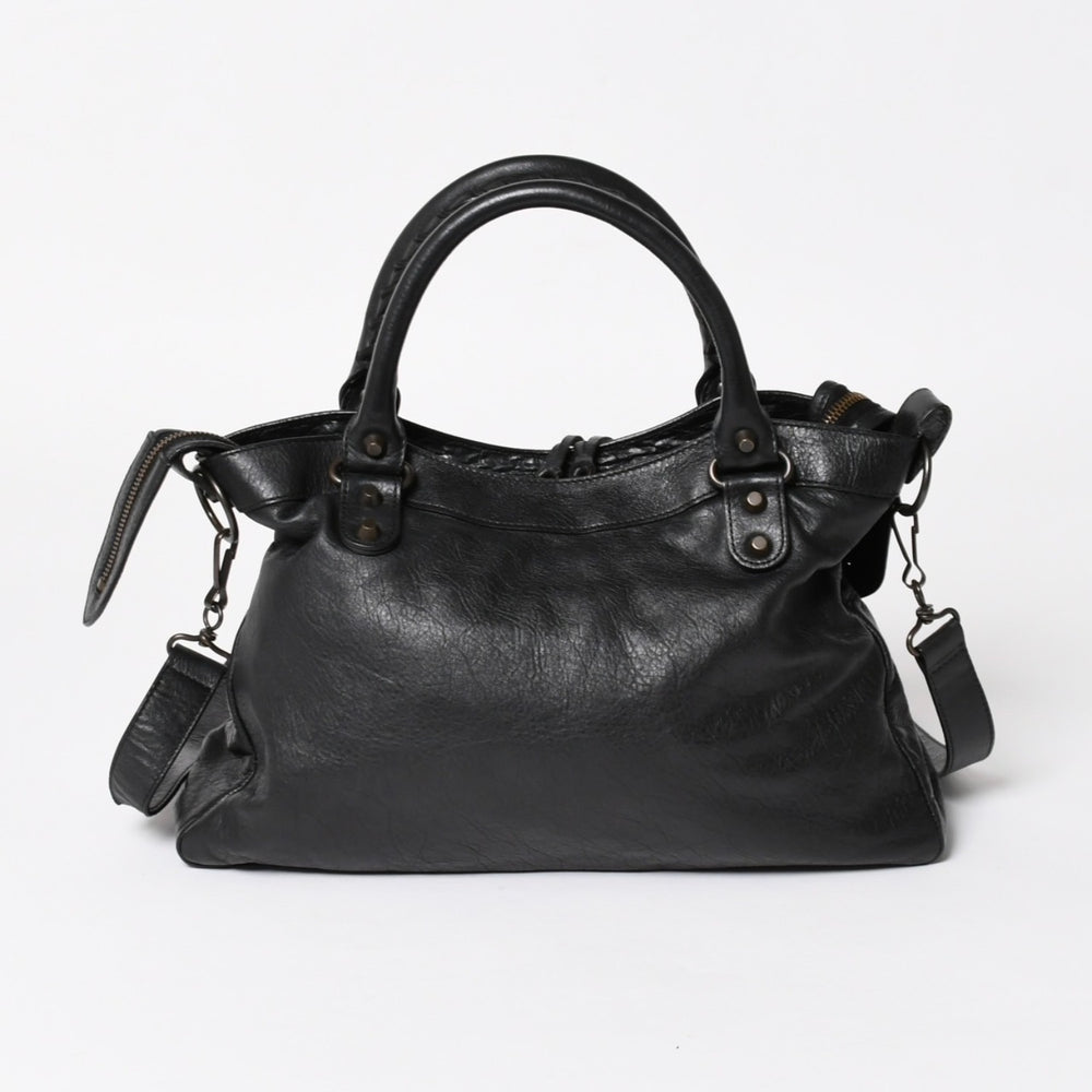 BALENCIAGA バレンシアガ ザ・タウン 240579 ハンドバッグ ショルダーバッグ 2WAY ブラック レザー 美品 中古 4a004687