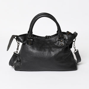 BALENCIAGA バレンシアガ ザ・タウン 240579 ハンドバッグ ショルダーバッグ 2WAY ブラック レザー 美品 中古 4a004687