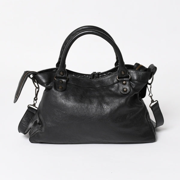 BALENCIAGA バレンシアガ ザ・タウン 240579 ハンドバッグ ショルダーバッグ 2WAY ブラック レザー 美品 中古 4a004687