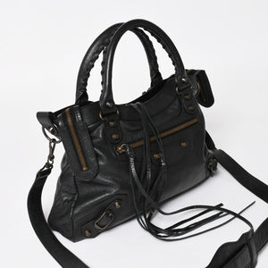 BALENCIAGA バレンシアガ ザ・タウン 240579 ハンドバッグ ショルダーバッグ 2WAY ブラック レザー 美品 中古 4a004687