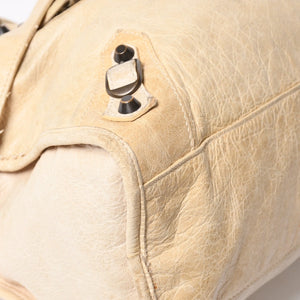 BALENCIAGA バレンシアガ ザ・シティ 115748 ハンドバッグ ショルダーバッグ 2WAY レザー ベージュ 良品 中古 4a004668