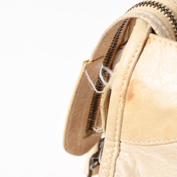 BALENCIAGA バレンシアガ ザ・シティ 115748 ハンドバッグ ショルダーバッグ 2WAY レザー ベージュ 良品 中古 4a004668
