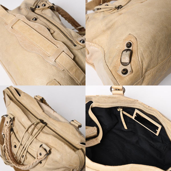 BALENCIAGA バレンシアガ ザ・シティ 115748 ハンドバッグ ショルダーバッグ 2WAY レザー ベージュ 良品 中古 4a004668