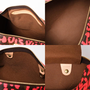 新品同様 LOUIS VUITTON ルイヴィトン モノグラム グラフィティ スピーディ30 ハンドバッグ M93704 ピンク PVC ヌメ革 中古 4a005022