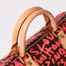画像をギャラリービューアに読み込む, 新品同様 LOUIS VUITTON ルイヴィトン モノグラム グラフィティ スピーディ30 ハンドバッグ M93704 ピンク PVC ヌメ革 中古 4a005022