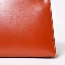 画像をギャラリービューアに読み込む, HERMES エルメス ケリー28 外縫い 京刺繍 着物 ボックスカーフ ブリック ゴールド金具 □J刻印 茶 美品 中古 4a005023