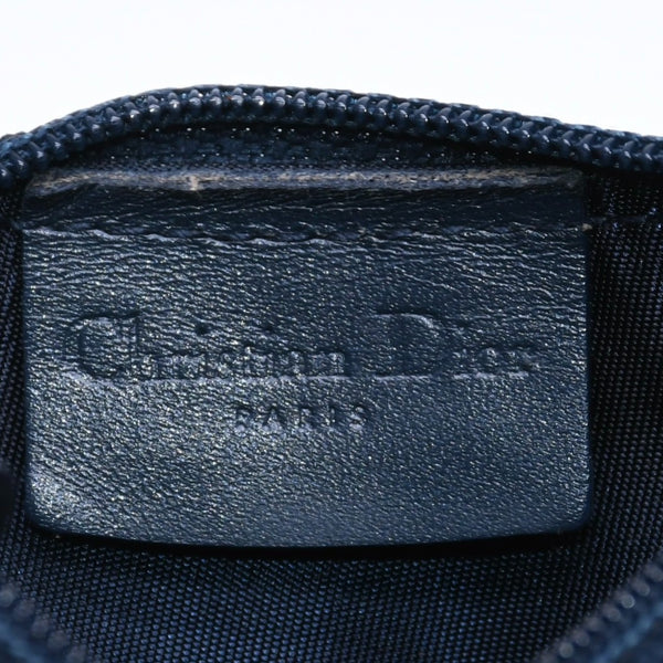 Christian Dior クリスチャンディオール コインケース ポーチ トロッター サドル キャンバス グレー ネイビー TR0061 ゴールド金具 美品 中古 4a005024