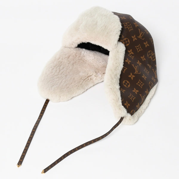 新品未使用 LOUIS VUITTON ルイヴィトン フライトキャップ パイロットキャップ M70739 ブラウン ビーバー 中古 4a004768