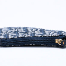 Load image into Gallery viewer, Christian Dior クリスチャンディオール コインケース ポーチ トロッター サドル キャンバス グレー ネイビー TR0061 ゴールド金具 美品 中古 4a005024