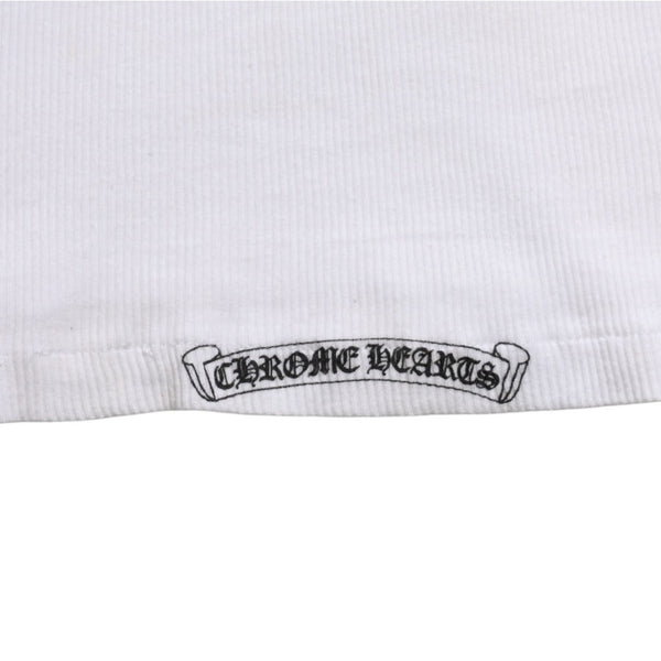 極美品 CHROME HEARTS クロムハーツ タンクトップ サイズL FUCK YOU CHクロス オールドイングリッシュロゴ ホワイト 中古 4a005029