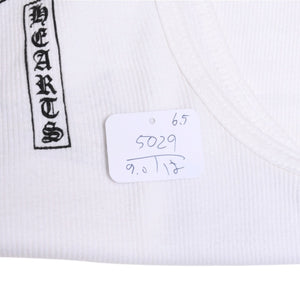 極美品 CHROME HEARTS クロムハーツ タンクトップ サイズL FUCK YOU CHクロス オールドイングリッシュロゴ ホワイト 中古 4a005029