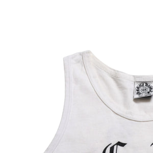 CHROME HEARTS クロムハーツ タンクトップ サイズS オールドイングリッシュロゴ スクロールラベルロゴ ホワイト 美品 中古 4a005028