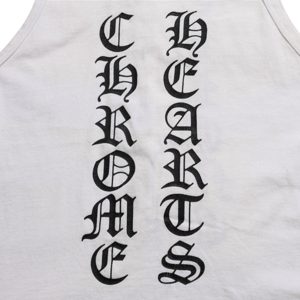 CHROME HEARTS クロムハーツ タンクトップ サイズS オールドイングリッシュロゴ スクロールラベルロゴ ホワイト 美品 中古 4a005028
