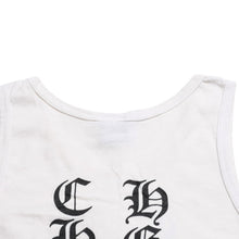 画像をギャラリービューアに読み込む, CHROME HEARTS クロムハーツ タンクトップ サイズS オールドイングリッシュロゴ スクロールラベルロゴ ホワイト 美品 中古 4a005028