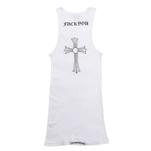 画像をギャラリービューアに読み込む, 極美品 CHROME HEARTS クロムハーツ タンクトップ サイズL FUCK YOU CHクロス オールドイングリッシュロゴ ホワイト 中古 4a005029