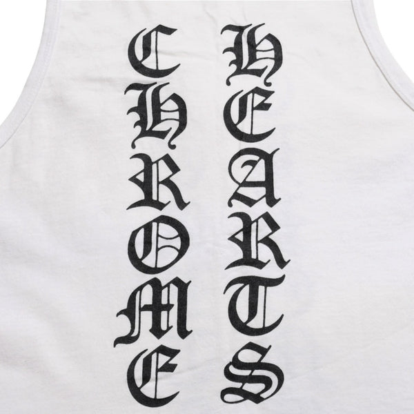 CHROME HEARTS クロムハーツ タンクトップ サイズS オールドイングリッシュロゴ スクロールラベルロゴ ホワイト 美品 中古 4a005028