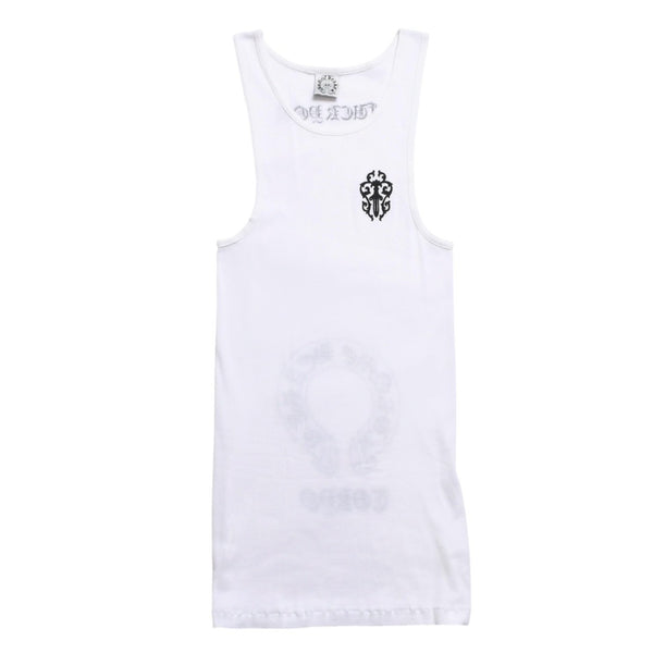 Very good condition CHROME HEARTS Tank Top Size L FUCK YOU Vine Dagger Horseshoe White Tokyo Limited Used 4a005031