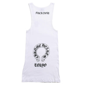 Very good condition CHROME HEARTS Tank Top Size L FUCK YOU Vine Dagger Horseshoe White Tokyo Limited Used 4a005031