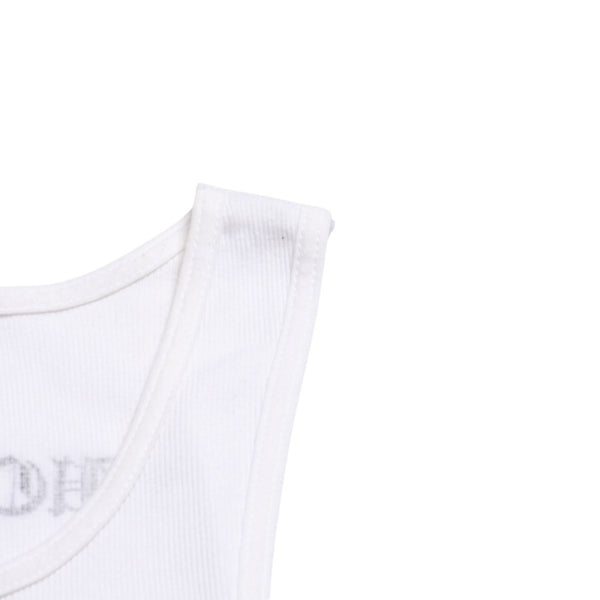 極美品 CHROME HEARTS クロムハーツ タンクトップ サイズL FUCK YOU CHクロス オールドイングリッシュロゴ ホワイト 中古 4a005029
