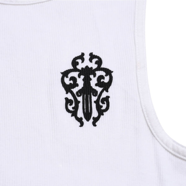 Very good condition CHROME HEARTS Tank Top Size L FUCK YOU Vine Dagger Horseshoe White Tokyo Limited Used 4a005031