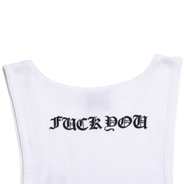 Very good condition CHROME HEARTS Tank Top Size L FUCK YOU Vine Dagger Horseshoe White Tokyo Limited Used 4a005031