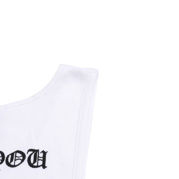 Very good condition CHROME HEARTS Tank Top Size L FUCK YOU Vine Dagger Horseshoe White Tokyo Limited Used 4a005031