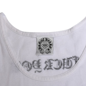 Very good condition CHROME HEARTS Tank Top Size L FUCK YOU Vine Dagger Horseshoe White Tokyo Limited Used 4a005031