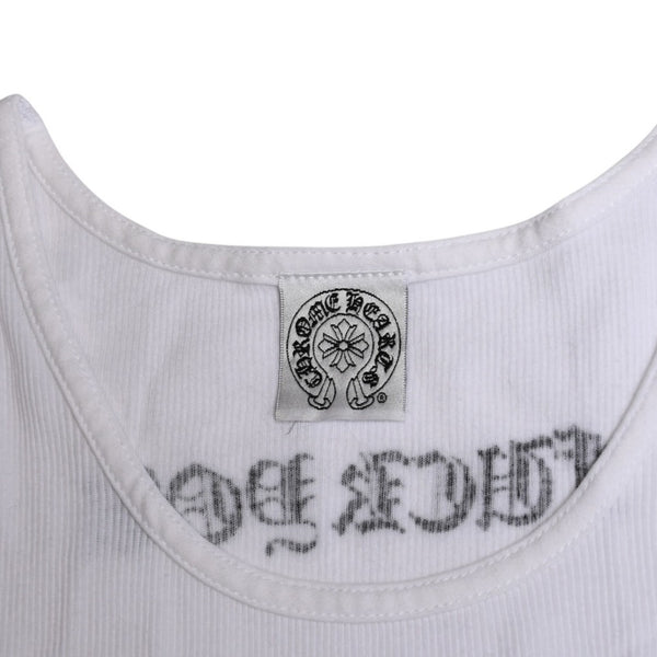 Very good condition CHROME HEARTS Tank Top Size L FUCK YOU Vine Dagger Horseshoe White Tokyo Limited Used 4a005031